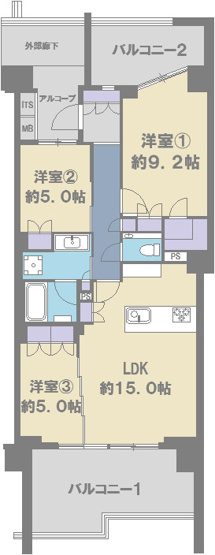【間取り】 | デュオヒルズ秋谷