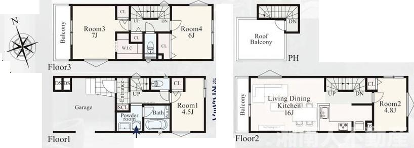 鎌倉市岩瀬１４５３新築戸建ての間取り