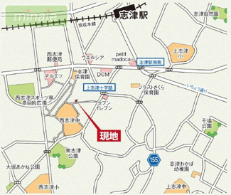 【地図】 | 当社で現地販売会開催中　 大手建売メーカー建築条件付き　西志津　