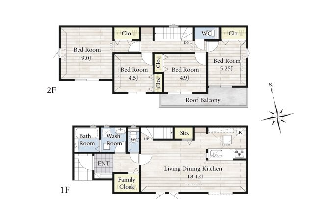 【間取り】 | 陽の光をたっぷりと浴びながら気持ち良く生活が出来ます。夢のマイホーム、夢ではなく実現出来ます！見学・ご相談等、お気軽にご連絡下さい。