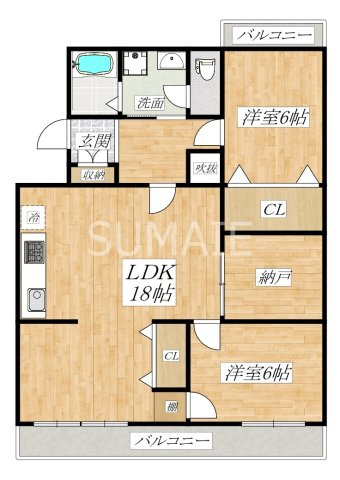 土呂ラポールレジデンスの間取り|広々2SLDK☆彡新生活にぜひおすすめです☆彡