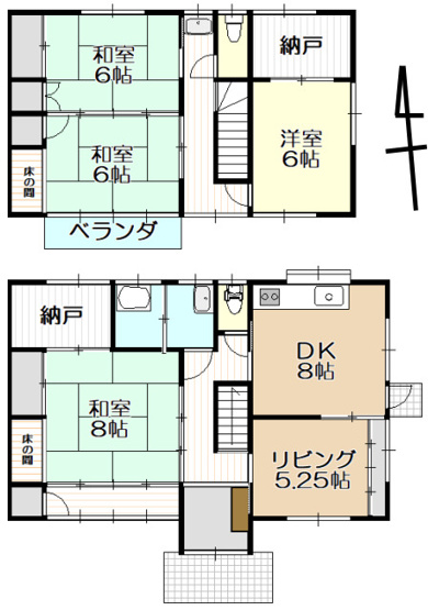 【間取り】 | 東松山市六反町　中古戸建