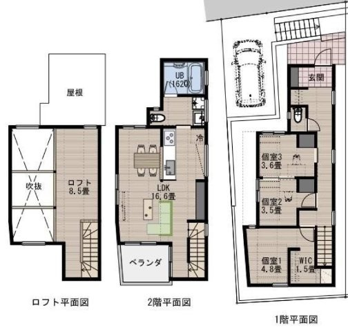 戸塚区名瀬町　新築戸建ての間取り