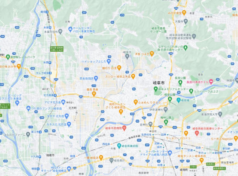 岐阜市黒野　1棟アパートの地図