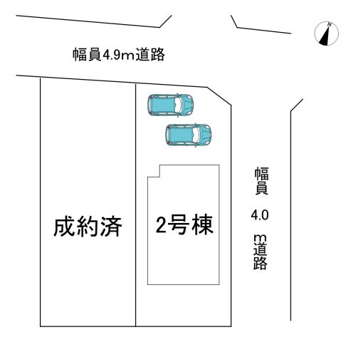 【今からご案内可能】愛知郡東郷町大字春木字白土 全2棟　の区画図|全体区画数｜全2棟
◆駐車2台可能！(但し、車種による)
◎まずは、お気軽にお問い合わせください。現地を案内しながら周辺環境も見て頂けます。