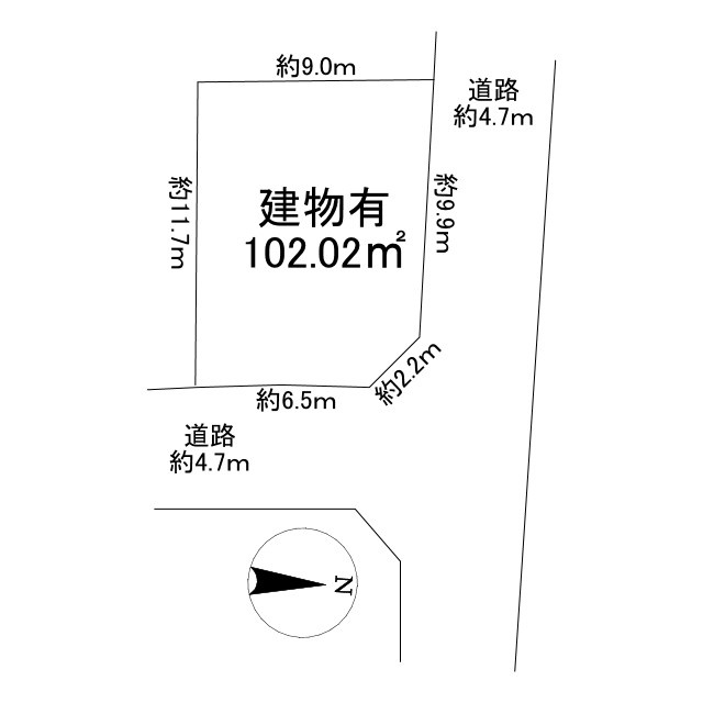 岸和田市東大路町建物付土地の土地図