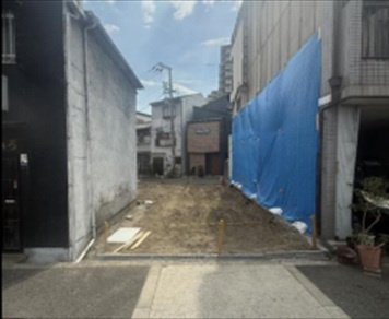 福島区野田　ロードサイド土地の前面道路含む現地写真