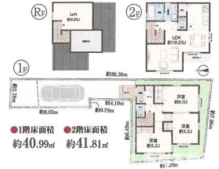 藤沢市羽鳥4丁目 　新築戸建　全２棟の間取り|南向き　３LDKです。