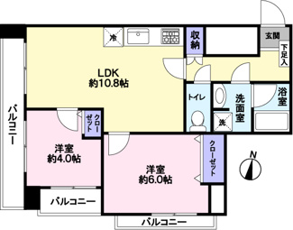 【間取り】 | セザールプラザ府中 | うれしい設備がそろうリノベーション済のお部屋です。