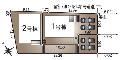 【今からご案内可能】東郷町春木台5丁目　全2棟　の区画図|全体区画数｜全2棟
◆駐車2台可能！(但し、車種による)
◎まずは、お気軽にお問い合わせください。現地を案内しながら周辺環境も見て頂けます。