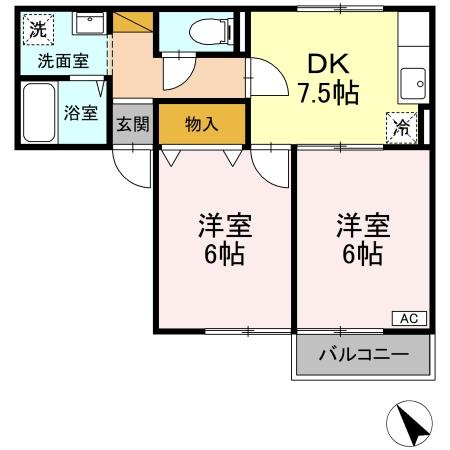 サニーコート桜井 Ⅱの間取り