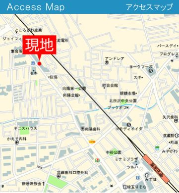 仲介手数料無料　エステ・スクエア新所沢の地図