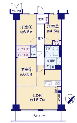 仲介手数料無料　エステ・スクエア新所沢の間取り