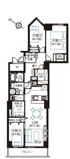 【間取り】 | アル―サ北与野ノースピア上落合2号棟 | 29階部分　82.53㎡の広めの住戸です。