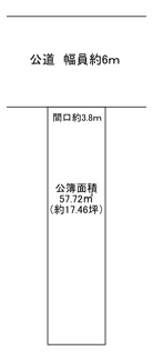 【土地図】 | 椥辻 | 公簿面積57.72㎡（約17.46㎡）
建蔽率80％・容積率300％エリア