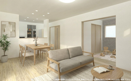 【完成予想図】 | 【LDK　イメージパース】
※画像は設計図面を基に作成したイメージです。