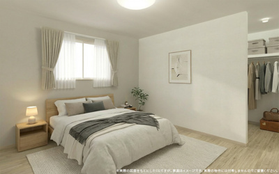 【完成予想図】 | 【主寝室　イメージパース】
※画像は設計図面を基に作成したイメージです。