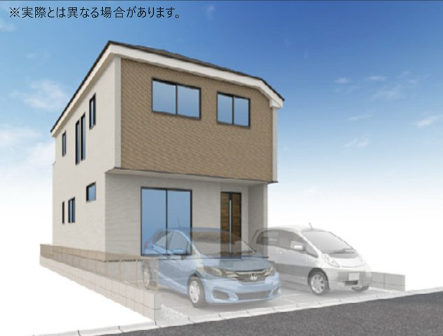 鶴ヶ島市南町2号棟　新築戸建ての完成予想図|■東武東上線「鶴ヶ島」駅徒歩25分
■LDK１７帖
■LDK吹抜けあり
■2階4室
■駐車場並列2台