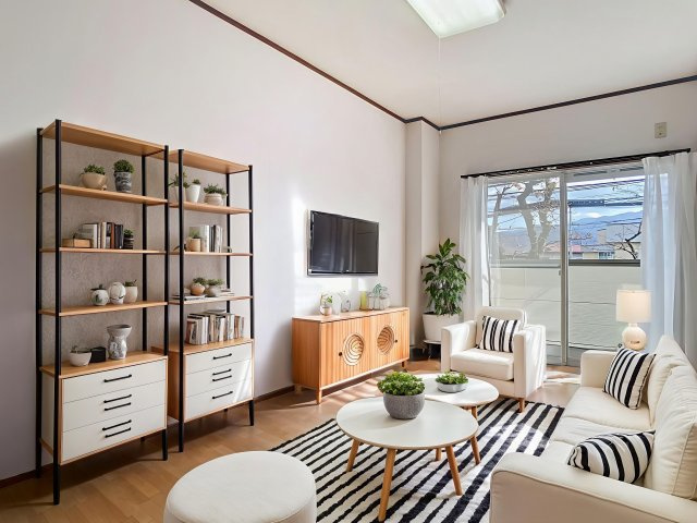 くつろぎ館の居間・リビング|【画像はイメージですので実際に家具家電インテリアはついておりません】