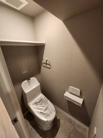 リプレ川口一番街１号棟のトイレ|収納棚付き