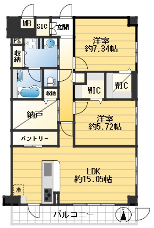 カルム小西Ⅴの間取り