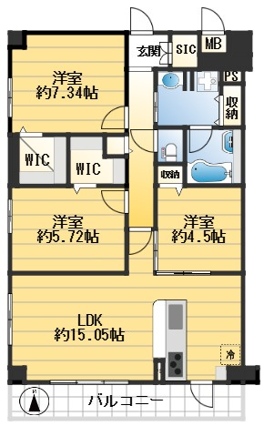 カルム小西Ⅴの間取り