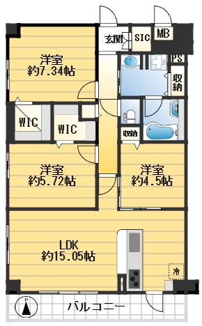 カルム小西Ⅴの間取り