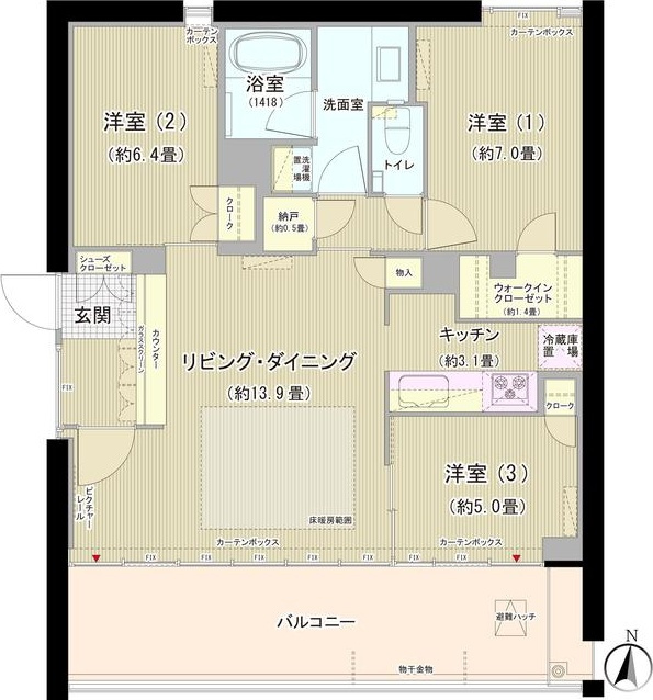 ガーデニエール砧 ＷＥＳＴの間取り