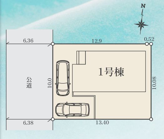 座間市入谷東4丁目新築戸建て　第1期1号棟の区画図|配置図「座間市入谷東4丁目新築戸建て」
