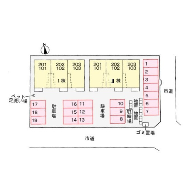 岐阜市岩栄町１丁目のアパートの駐車場