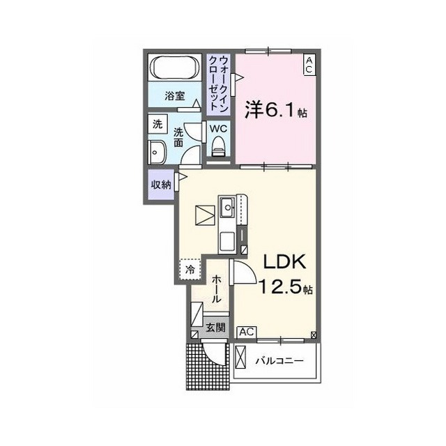 岐阜市岩栄町１丁目のアパートの間取り