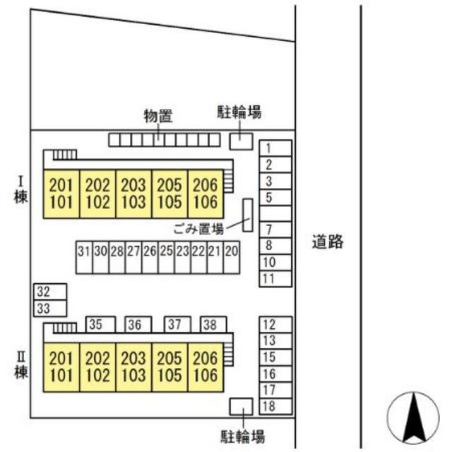 羽島郡岐南町徳田４丁目のアパートの駐車場