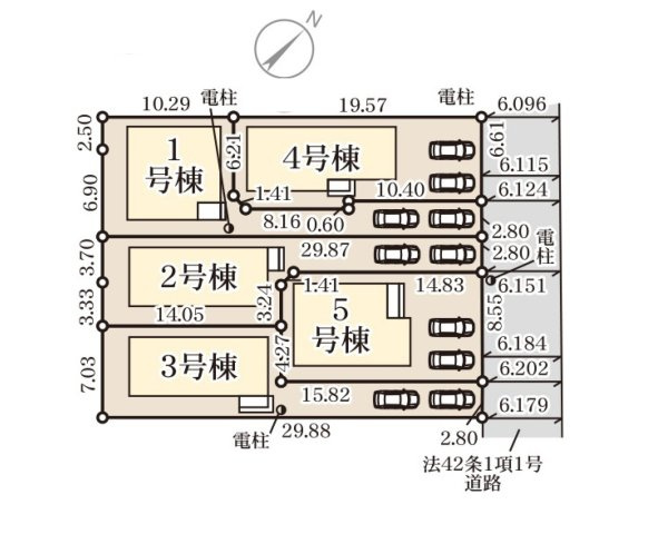 福岡市東区若宮4丁目第3-5棟（3号棟）の区画図|配置図（3号棟）