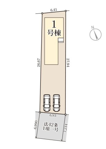 福岡市西区今津第1-1棟（1号棟）の区画図|配置図（1号棟）