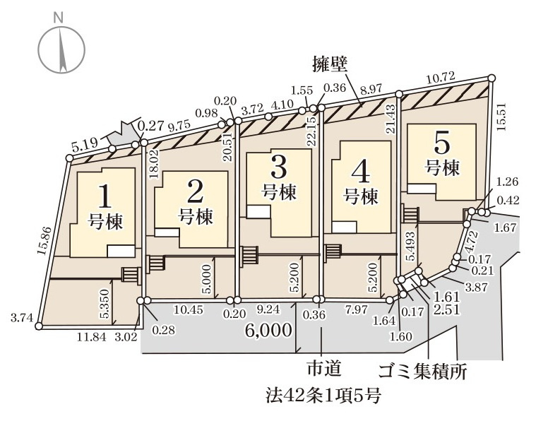 糟屋郡須恵町須恵第8-5棟（5号棟）の区画図|配置図（5号棟）