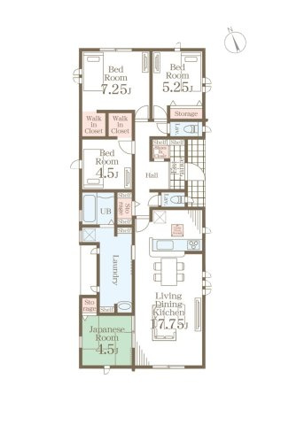 糟屋郡新宮町夜臼2丁目第1-4棟（1号棟）の区画図|配置図（1号棟）