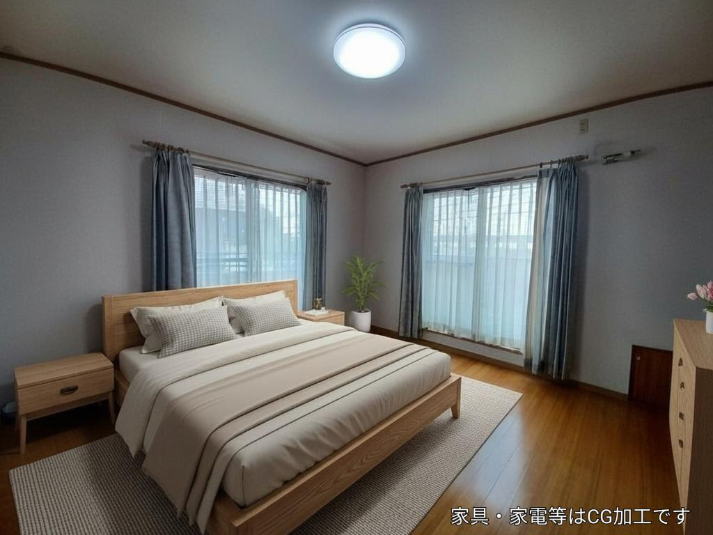 熊本市南区富合町杉島の中古一戸建の洋室|2F　8帖(AI家具)