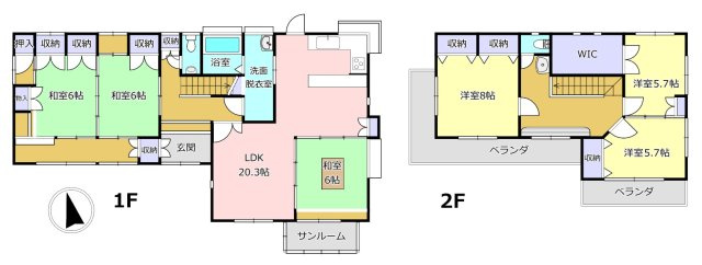 熊本市南区富合町杉島の中古一戸建の間取り