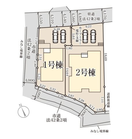 糸島市加布里5丁目第8-2棟（2号棟）の区画図|配置図（2号棟）