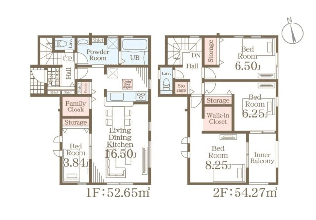 小郡市寺福童第2-2棟（1号棟）の区画図|配置図（1号棟）