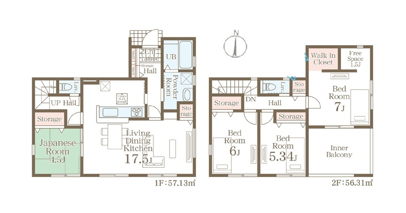 小郡市寺福童第1-3棟（1号棟）の区画図|配置図（1号棟）