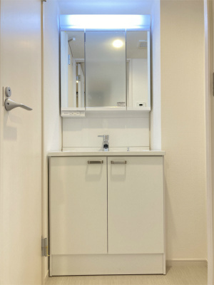 ヴィラ検見川浜の独立洗面台|スペースが確保できる洗面所です