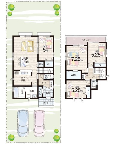 姫路市大津区勘兵衛町　新築一戸建ての間取り|A号地
