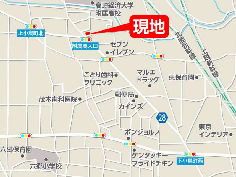 高崎市上小鳥町2期　３号棟(全３棟)　アーバンスタイル　新築建売分譲の地図