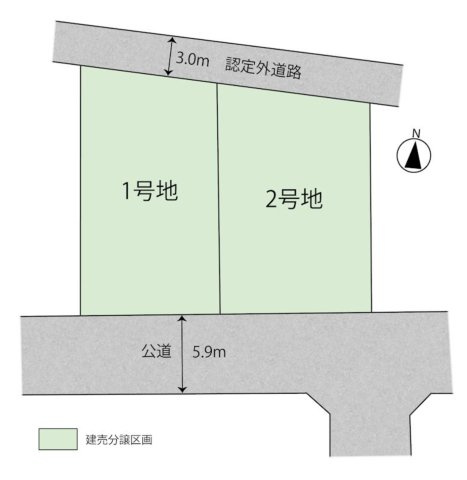 宮崎市島之内Ⅱ期（2号棟）の区画図|配置図（2号棟）