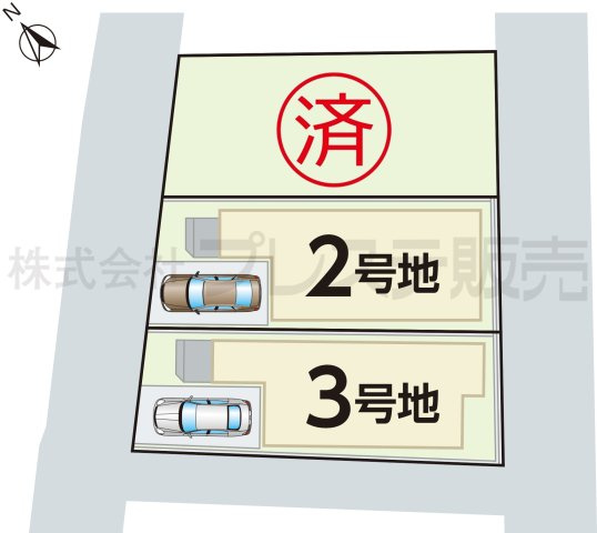 奈良市学園朝日町の新築一戸建 全３区画の区画図|全体区画図