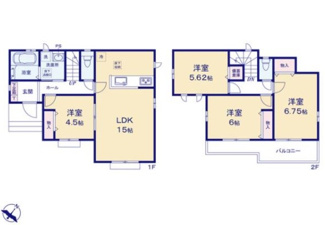 【間取り】 | 府中市四谷4丁目　全8棟　A号棟　仲介手数料無料 | ４LDK