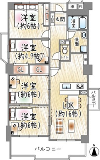【間取り】 | セントポリア北大阪ヴィゾン弐番館 | 間取り