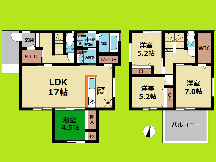 名古屋市港区新茶屋４丁目の新築一戸建の間取り|◇間取図◇