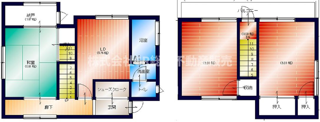 若江東町6丁目　中古戸建の間取り|振分タイプの間取りで個々の時間と家族の時間をそれぞれ大事にできる造りです！